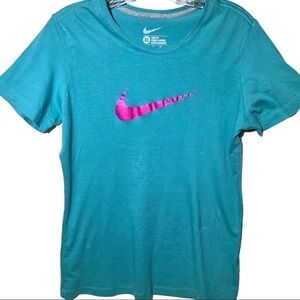 𝅺NIKE Logo Blue Slim Fit T-shirt Size Xtra Large